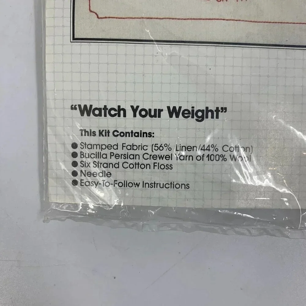 Bucilla Stitchery Longstitch Kit 48837 Watch Your Weight 12” X 16” New‎ Sealed
